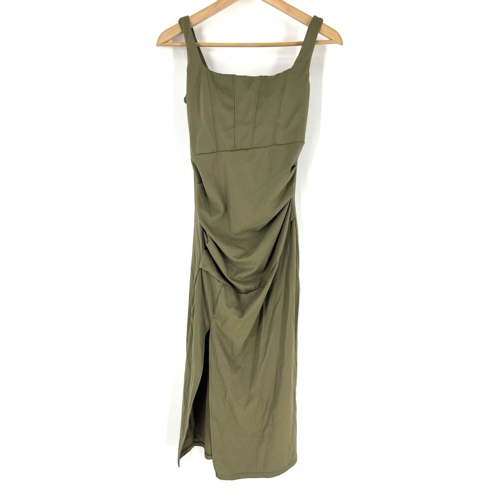 HALARA Olive Green Midi Dress